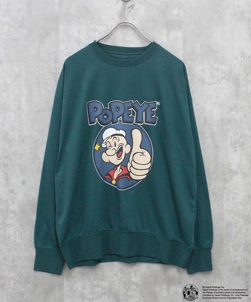 POPEYE（ポパイ）の「POPEYE　ポパイ　綿タッチ　ミニ裏毛　スウェット（スウェット・メンズ・チャコール/ベージュ/オートミール/ネイビー/グリーン/ブラック/オフホワイト/杢グレー・M/L/XL）」の15枚目の写真