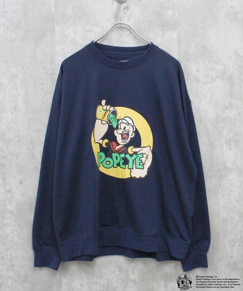POPEYE（ポパイ）の「POPEYE　ポパイ　綿タッチ　ミニ裏毛　スウェット（スウェット・メンズ・チャコール/ベージュ/オートミール/ネイビー/グリーン/ブラック/オフホワイト/杢グレー・M/L/XL）」の16枚目の写真