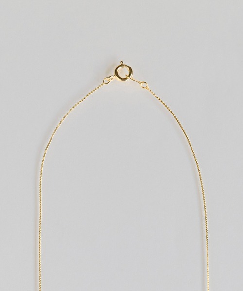 Phoebe（フィービィー）の「【金属アレルギー対応】シャインベゼルセッティングネックレス/全長:約40cm/ニッケルフリー（ネックレス・レディース・イエローゴールド/シャンパン・FREE）」の12枚目の写真