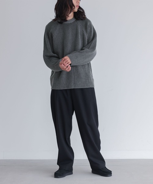 n'OrLABEL(ノアールレーベル)の「配色リブ編みニット(ニット/セーター・メンズ・グレー/カーキ・M/L)」の11枚目の写真