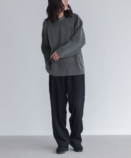 n'OrLABEL(ノアールレーベル)の「配色リブ編みニット(ニット/セーター・メンズ・グレー/カーキ・M/L)」の12枚目の写真