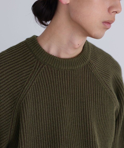 n'OrLABEL(ノアールレーベル)の「配色リブ編みニット(ニット/セーター・メンズ・グレー/カーキ・M/L)」の15枚目の写真