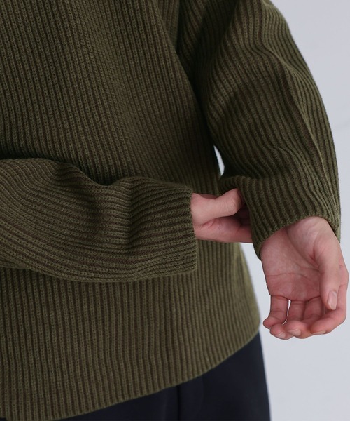 n'OrLABEL(ノアールレーベル)の「配色リブ編みニット(ニット/セーター・メンズ・グレー/カーキ・M/L)」の17枚目の写真