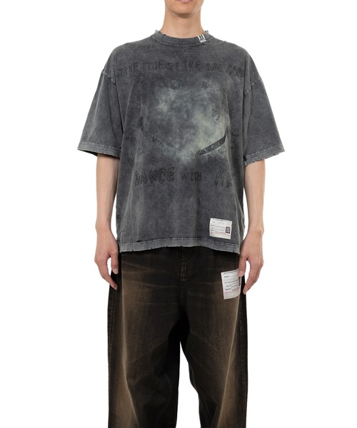 【国内買付】MIHARAYASUHIRO Bleached Smily Face Print Tシャツ セール】Bleached Smily Face Print T-shirt（Tシャツ