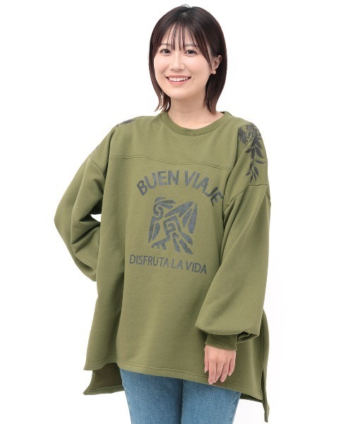 チチカカ（チチカカ）の「マヤ文字ショルダー刺繍プルオーバー（スウェット・レディース・グレー/チャコールグレー/カーキ・FREE）」の9枚目の写真