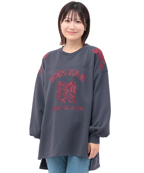 チチカカ（チチカカ）の「マヤ文字ショルダー刺繍プルオーバー（スウェット・レディース・グレー/チャコールグレー/カーキ・FREE）」の7枚目の写真