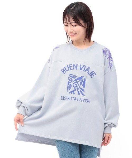 チチカカ（チチカカ）の「マヤ文字ショルダー刺繍プルオーバー（スウェット・レディース・グレー/チャコールグレー/カーキ・FREE）」の8枚目の写真