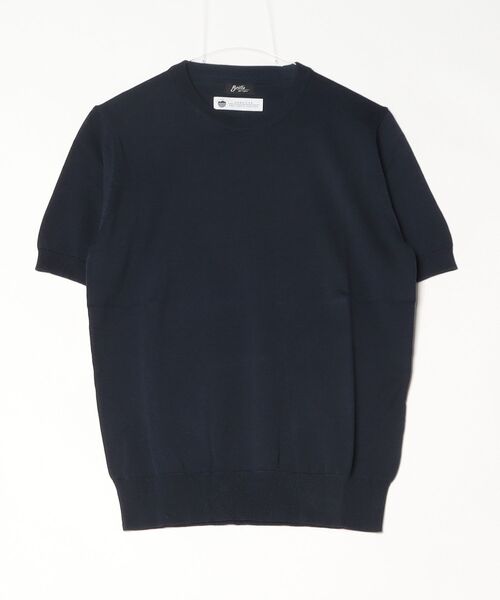 BRILLA per il gusto（ブリッラペルイルグースト）の「アメリカンシーアイランドコットン ショートスリーブクルーネックニット（Tシャツ/カットソー・メンズ・ベージュ/ホワイト系その他2/ブラック/ネイビー/ミント/ピンク/インディゴブルー・M/L/XL/S）」の6枚目の写真