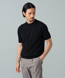 アメリカンシーアイランドコットン ショートスリーブクルーネックニット