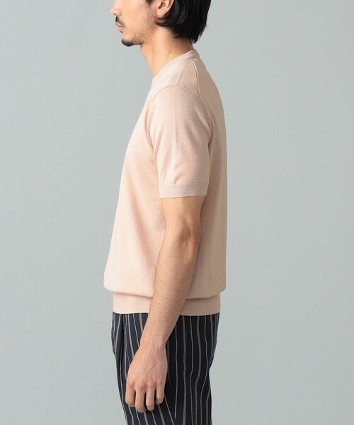 BRILLA per il gusto（ブリッラペルイルグースト）の「アメリカンシーアイランドコットン ショートスリーブクルーネックニット（Tシャツ/カットソー・メンズ・ベージュ/ホワイト系その他2/ブラック/ネイビー/ミント/ピンク/インディゴブルー・M/L/XL/S）」の15枚目の写真