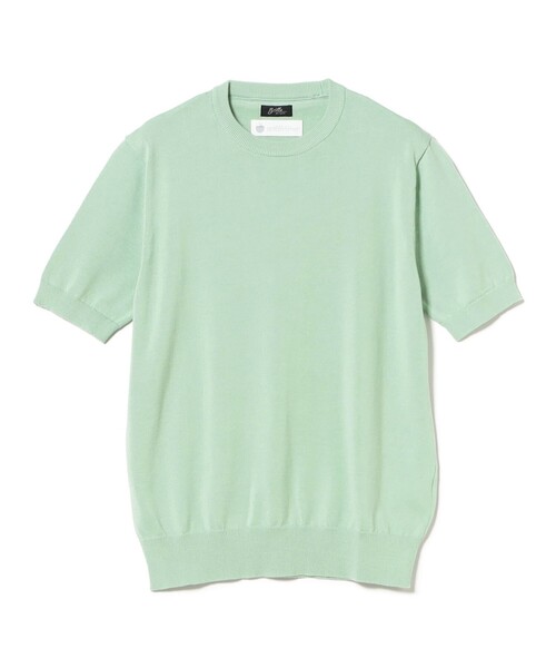 BRILLA per il gusto（ブリッラペルイルグースト）の「アメリカンシーアイランドコットン ショートスリーブクルーネックニット（Tシャツ/カットソー・メンズ・ベージュ/ホワイト系その他2/ブラック/ネイビー/ミント/ピンク/インディゴブルー・M/L/XL/S）」の20枚目の写真