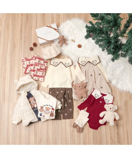 apres les cours（アプレレクール）の「【リンク】tiny bear セーラーニット（ニット/セーター・キッズ・アイボリー/レッド・80/90/100/110/120）」の19枚目の写真