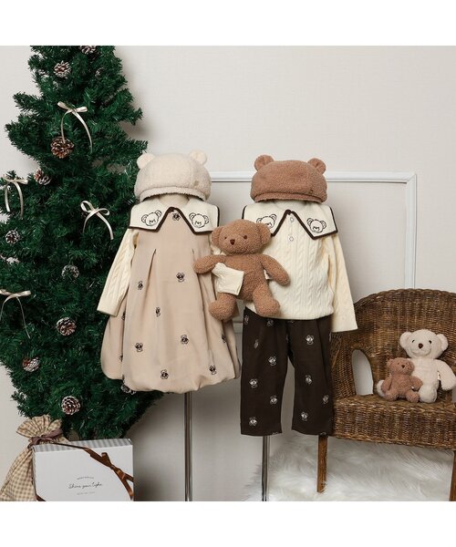 apres les cours（アプレレクール）の「【リンク】tiny bear セーラーニット（ニット/セーター・キッズ・アイボリー/レッド・80/90/100/110/120）」の20枚目の写真