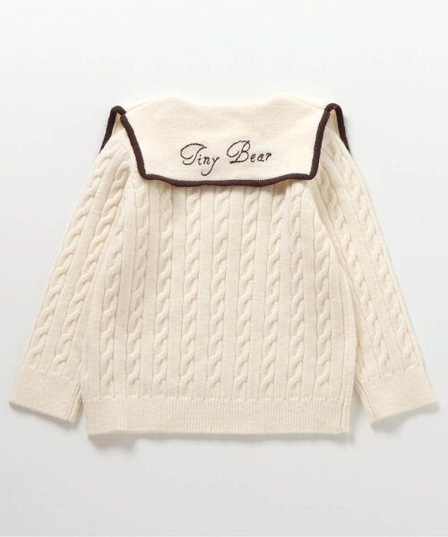 apres les cours（アプレレクール）の「【リンク】tiny bear セーラーニット（ニット/セーター・キッズ・アイボリー/レッド・80/90/100/110/120）」の8枚目の写真