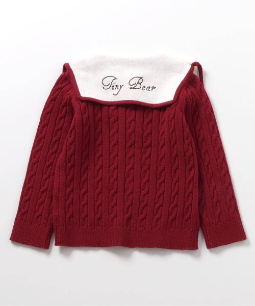 apres les cours（アプレレクール）の「【リンク】tiny bear セーラーニット（ニット/セーター・キッズ・アイボリー/レッド・80/90/100/110/120）」の9枚目の写真
