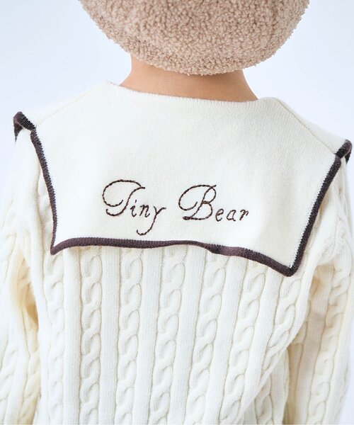 apres les cours（アプレレクール）の「【リンク】tiny bear セーラーニット（ニット/セーター・キッズ・アイボリー/レッド・80/90/100/110/120）」の11枚目の写真