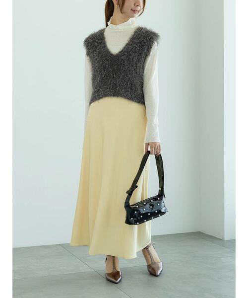 Te chichi（テチチ）の「ロングラメシャギーベスト（ニット/セーター・レディース・オフホワイト/チャコールグレー/ブラック・F）」の8枚目の写真