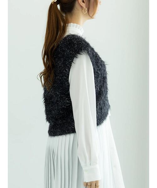 Te chichi（テチチ）の「ロングラメシャギーベスト（ニット/セーター・レディース・オフホワイト/チャコールグレー/ブラック・F）」の16枚目の写真