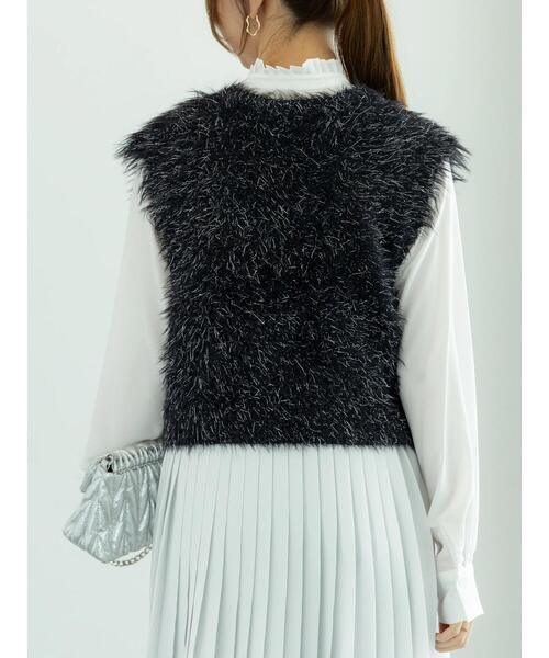 Te chichi（テチチ）の「ロングラメシャギーベスト（ニット/セーター・レディース・オフホワイト/チャコールグレー/ブラック・F）」の17枚目の写真