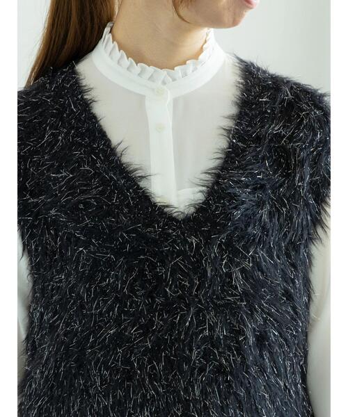 Te chichi（テチチ）の「ロングラメシャギーベスト（ニット/セーター・レディース・オフホワイト/チャコールグレー/ブラック・F）」の18枚目の写真