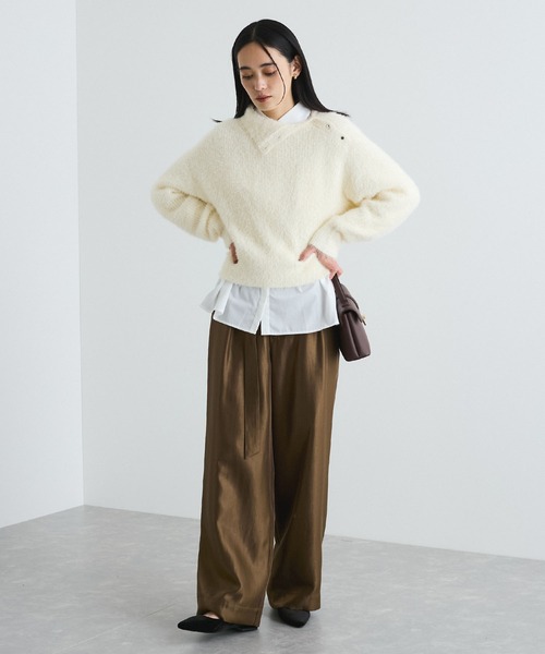 VIS(ビス)の「メタルボタンニットプルオーバー(ニット/セーター・レディース・オフホワイト/ベージュ系その他/ライトグリーン・FREE)」の5枚目の写真