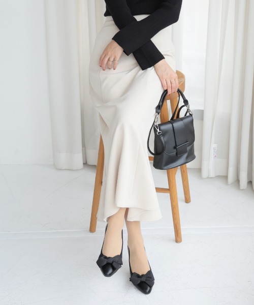 VIVIAN（ヴィヴィアン）の「履きごこちやみつき感激 アーモンドトゥリボン5cmヒールパンプス（パンプス・レディース・ベージュ系その他3/ブラック系その他2/グレー系その他2・21.5/22/22.5/23/23.5/24/24.5/25/25.5/26）」の8枚目の写真