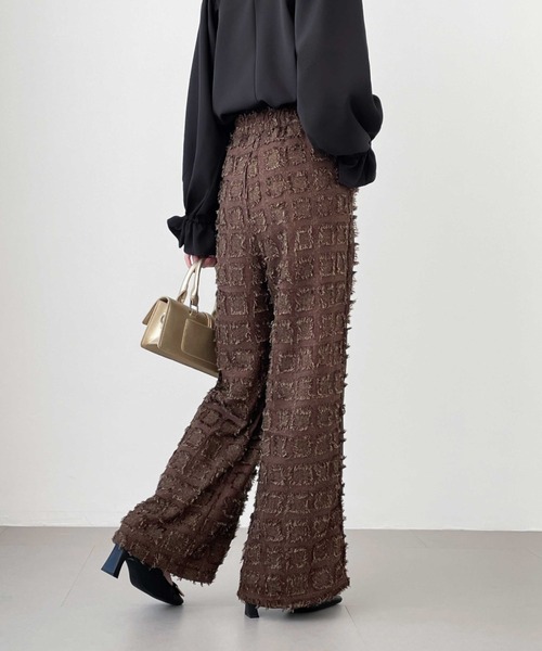 ABITOKYO(アビトーキョー)の「ハイウエストフリンジジャカードセミワイドパンツ(その他パンツ・レディース・ベージュ/ブラウン/チャコールグレー・S/M/L/XL)」の17枚目の写真