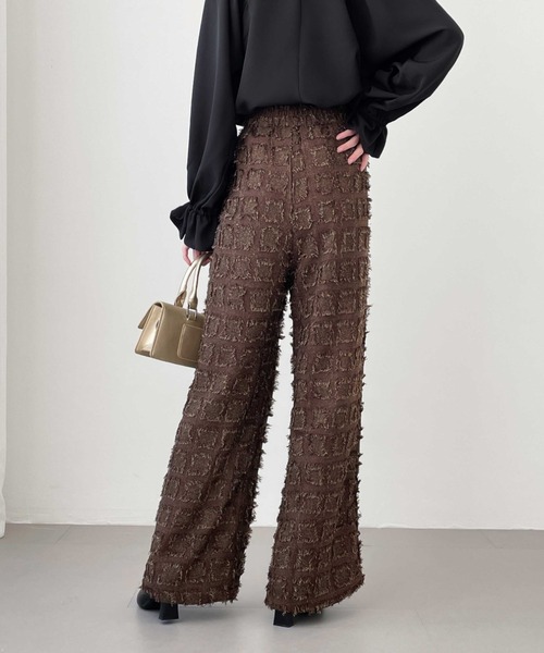 ABITOKYO(アビトーキョー)の「ハイウエストフリンジジャカードセミワイドパンツ(その他パンツ・レディース・ベージュ/ブラウン/チャコールグレー・S/M/L/XL)」の18枚目の写真