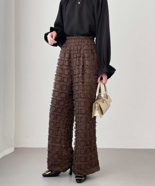 ABITOKYO(アビトーキョー)の「ハイウエストフリンジジャカードセミワイドパンツ(その他パンツ・レディース・ベージュ/ブラウン/チャコールグレー・S/M/L/XL)」の19枚目の写真