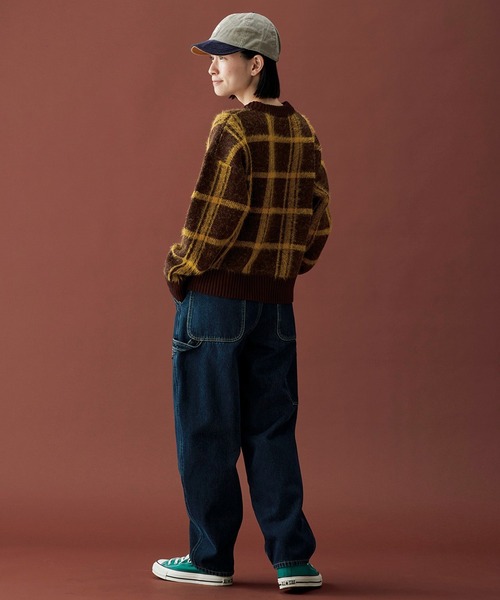 Sunny clouds（サニークラウズ）の「サニークラウズ　チェックに恋したセーター（ニット/セーター・レディース・ブラウン×イエロー/ブルー系その他・M/L/LL）」の8枚目の写真