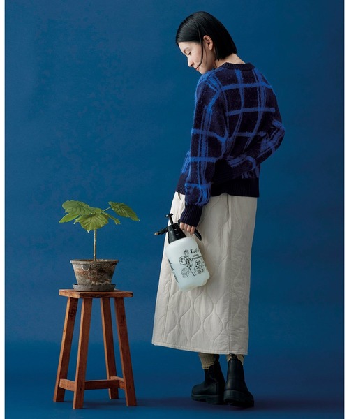 Sunny clouds（サニークラウズ）の「サニークラウズ　チェックに恋したセーター（ニット/セーター・レディース・ブラウン×イエロー/ブルー系その他・M/L/LL）」の4枚目の写真