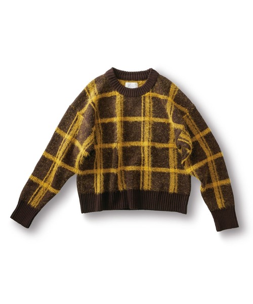 Sunny clouds（サニークラウズ）の「サニークラウズ　チェックに恋したセーター（ニット/セーター・レディース・ブラウン×イエロー/ブルー系その他・M/L/LL）」の20枚目の写真