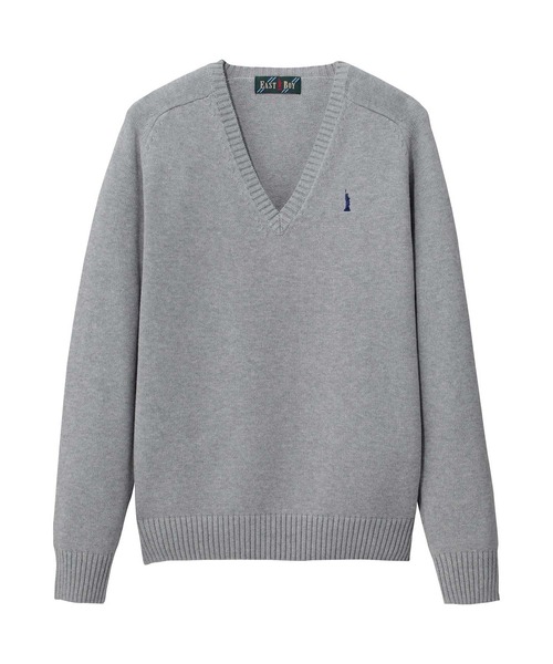 EASTBOY(イーストボーイ)の「セーター 綿 7G 通学 ニット 女子 制服 学生服 中学生 高校生 スクール(ニット/セーター・キッズ・オフホワイト/ブラック/ライトグレー/ネイビー・7号/9号/11号/13号)」の1枚目の写真