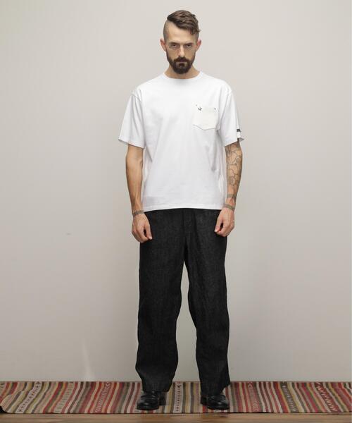 Schott(ショット)の「Schott/ショット/ONE STAR LEATHER POCKET T-SHIRT/ワンスター レザーポケット Tシャツ(Tシャツ/カットソー・メンズ・ホワイト/ブラック・M/2XL/XL/L/S)」の12枚目の写真