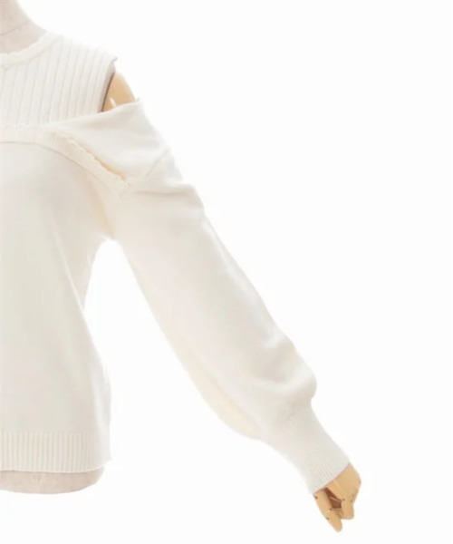 axes femme(アクシーズファム)の「レイヤード風ニット(ニット/セーター・レディース・ピンク/キナリ/ブラック・FREE)」の21枚目の写真