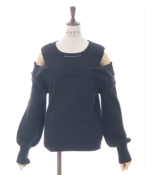 axes femme(アクシーズファム)の「レイヤード風ニット(ニット/セーター・レディース・ピンク/キナリ/ブラック・FREE)」の20枚目の写真