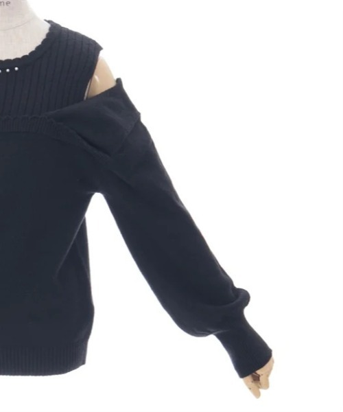 axes femme(アクシーズファム)の「レイヤード風ニット(ニット/セーター・レディース・ピンク/キナリ/ブラック・FREE)」の13枚目の写真