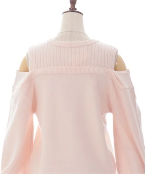 axes femme(アクシーズファム)の「レイヤード風ニット(ニット/セーター・レディース・ピンク/キナリ/ブラック・FREE)」の6枚目の写真