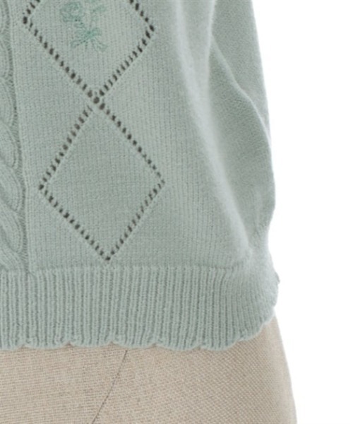 axes femme POETIQUE（アクシーズファムポエティック）の「ブーケ刺繍ビッグ襟ニットプルオーバー（ニット/セーター・レディース・キナリ/ピンク/グリーン・MEDIUM）」の9枚目の写真