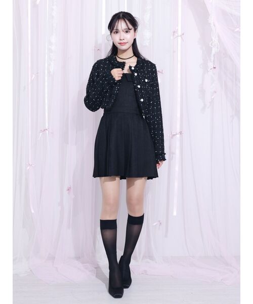 EATME（イートミー）の「クロップドツイードジャケット（セットアップ可能）（テーラードジャケット・レディース・ブラック/オフホワイト・FREE）」の16枚目の写真