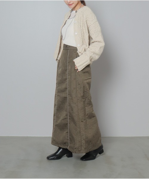 OandI(オーアンドアイ)の「柄編みクロップド丈クルーカーディガン(カーディガン/ボレロ・レディース・アイボリー/ブラック/ブルーグレー・FREE)」の7枚目の写真