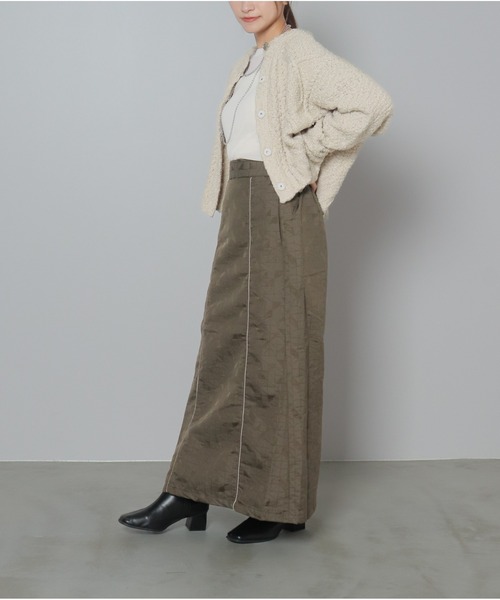 OandI(オーアンドアイ)の「柄編みクロップド丈クルーカーディガン(カーディガン/ボレロ・レディース・アイボリー/ブラック/ブルーグレー・FREE)」の8枚目の写真