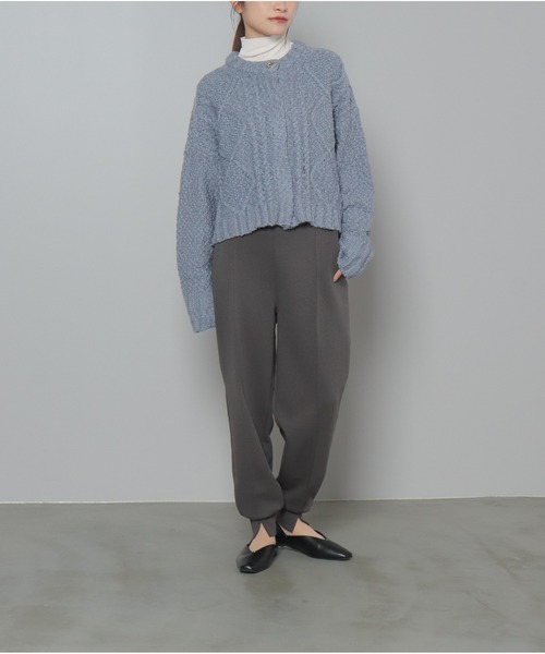 OandI(オーアンドアイ)の「柄編みクロップド丈クルーカーディガン(カーディガン/ボレロ・レディース・アイボリー/ブラック/ブルーグレー・FREE)」の17枚目の写真