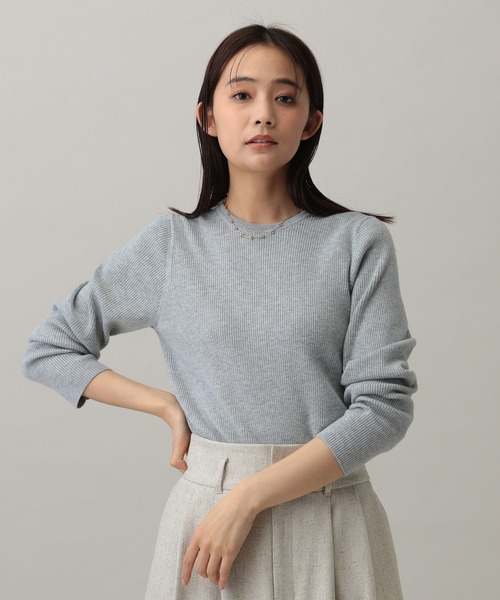 Rib クルーネックプルオーバー　グレー Rib クルーネックプルオーバーグレー