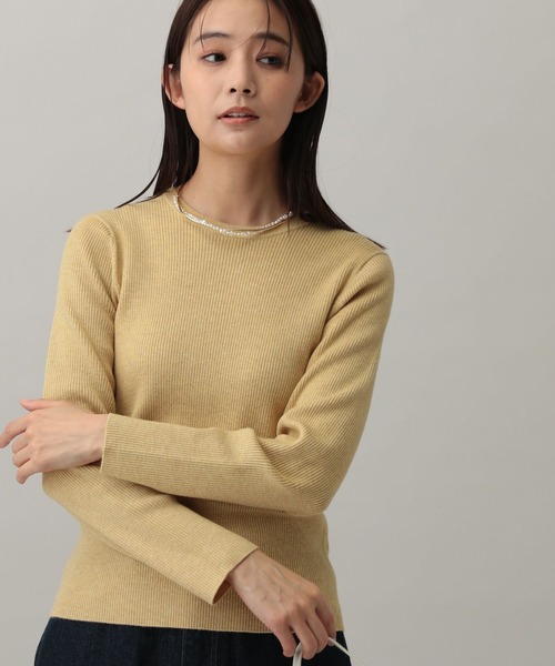 5×3リブクルーネックプルオーバー コットンシルクリブ クルーネックプルオーバー （カットソー