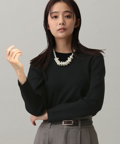 GLOBAL WORK（グローバルワーク）の「MATINEE LINE/リブクルーネックプルオーバー/288700（ニット/セーター・レディース・ブラック/アイボリー/グレー/マスタード・MEDIUM/LARGE）」の20枚目の写真