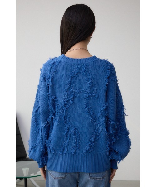AZUL by moussy(アズールバイマウジー)の「フリンジニットトップス(ニット/セーター・レディース・ライトグレー/アイボリー/ピンク/ブルー・FREE)」の18枚目の写真