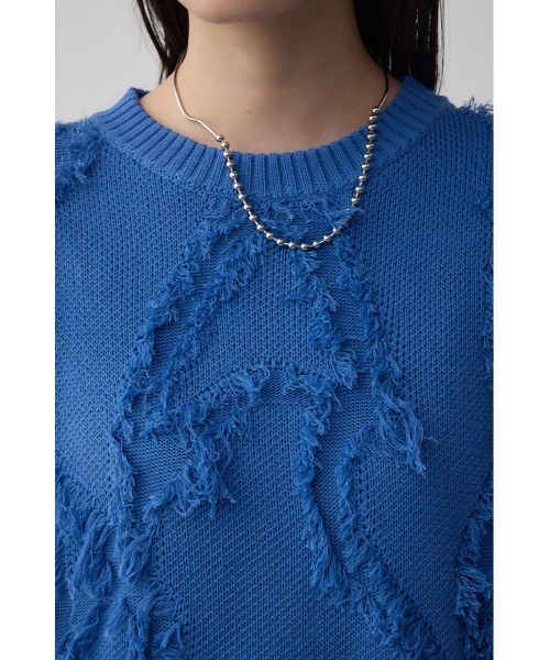 AZUL by moussy(アズールバイマウジー)の「フリンジニットトップス(ニット/セーター・レディース・ライトグレー/アイボリー/ピンク/ブルー・FREE)」の19枚目の写真