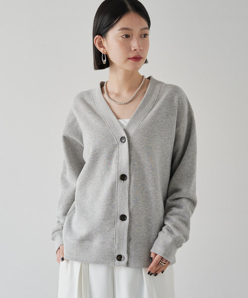 russet（ラシット）の「[日本製] スウェットカーディガン(CF-205)（Tシャツ/カットソー・レディース・グレー/ネイビー・FREE）」の2枚目の写真
