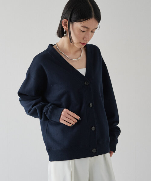 russet（ラシット）の「[日本製] スウェットカーディガン(CF-205)（Tシャツ/カットソー・レディース・グレー/ネイビー・FREE）」の6枚目の写真
